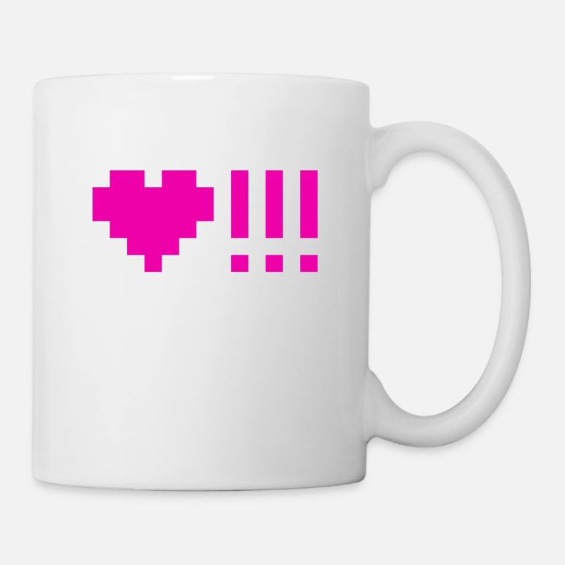 Herzen mit drei Ausrufezeichen - Tasse - Weiß
