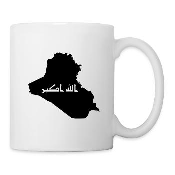 Irak Iraq T-Shirt mit arabischer Schrift - Tasse - Weiß - Rechts