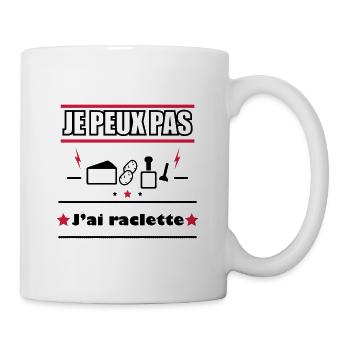 Je peux pas j'ai raclette - Mug blanc - blanc - Droite