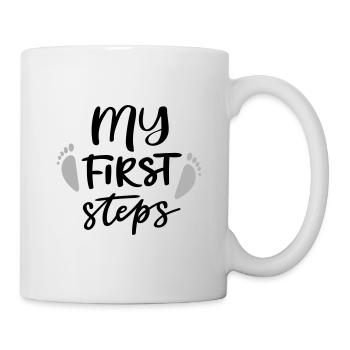 First Steps Erste Schritte Baby Kinder - Tasse - Weiß - Rechts