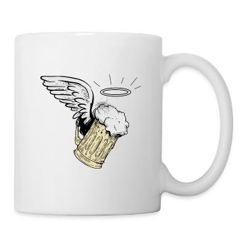 Bierengel - Verre à bière avec de petites ailes - Mug blanc - blanc - Droite