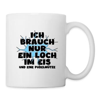 eisbader winterbader eisbademeister mit pudelmütze - Tasse - Weiß - Rechts