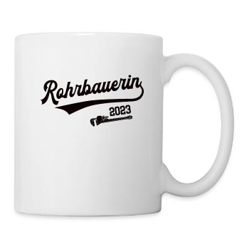 Rohrbauerin 2023 Meisterin Ausbildung Handwerkerin - Tasse - Weiß - Rechts
