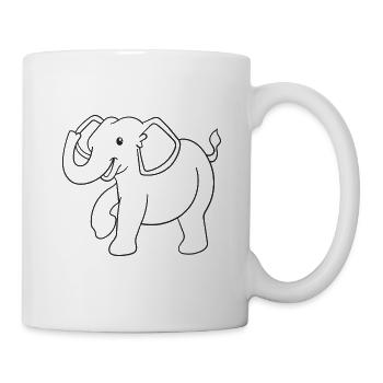 Elefant, Elefanten, Geschenk, Geschenkidee - Tasse - Weiß - Rechts
