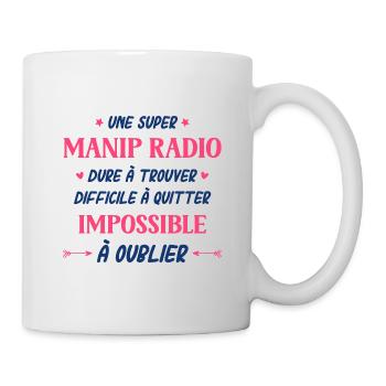 Une manip radio dure a trouver difficile a quitte - Mug blanc - blanc - Droite