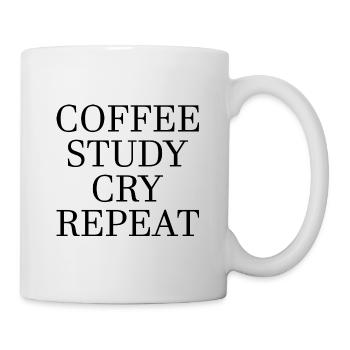 Coffee Study Cry Repeat Funny Coffee School Quote - Mug - white - Right