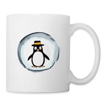 Pinguin mit Hut - Tasse - Weiß - Rechts