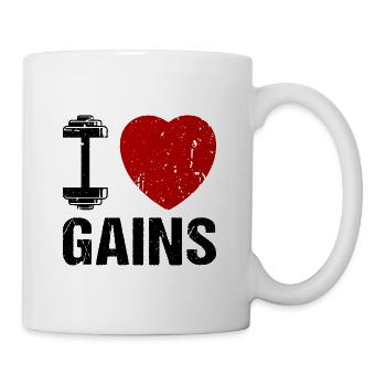 I love Gains Sport Fitness - Tasse - Weiß - Rechts