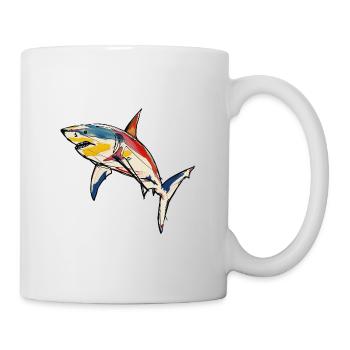 Peinture au trait de requin - Mug blanc - blanc - Droite