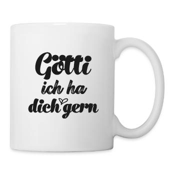 Götti ich ha dich gern Götti Schweiz Patenonkel - Tasse - Weiß - Rechts