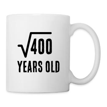 20e racine carrée anniversaire drôle maths amant dire - Mug blanc - blanc - Droite