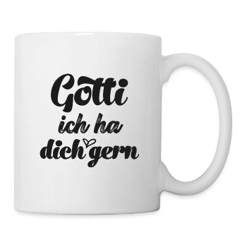 Gotti ich ha dich gern Patentante Schweiz Taufe - Tasse - Weiß - Rechts