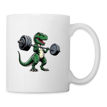 T-Rex Workout Dumbbell Bench Press Cool - Mug - white - Right