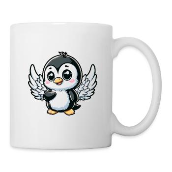 Süßer Pinguin Engel mit Flügeln Comic Design - Tasse - Weiß - Rechts