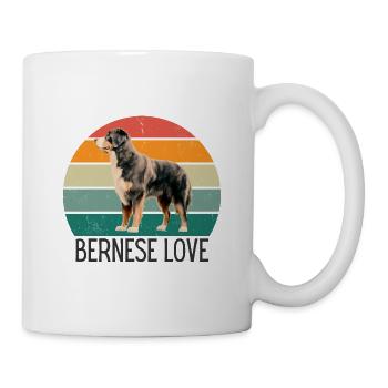 Bernese Love: Vintage and Retro Circle Design - Mug - white - Right
