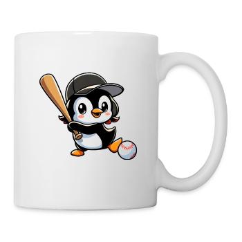 Cartoon Pinguin Baseballspieler Verein - Tasse - Weiß - Rechts