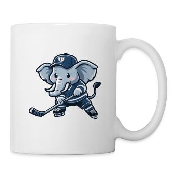 Cartoon Elefant Eishockey Spieler - Tasse - Weiß - Rechts