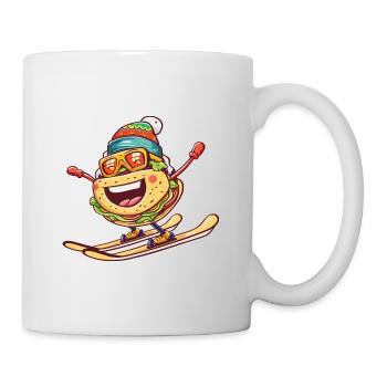 Taco Skifahrer Abenteuer Abfahrt - Tasse - Weiß - Rechts