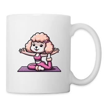 Caniche Lady Yoga Entraînement et méditation - Mug blanc - blanc - Droite