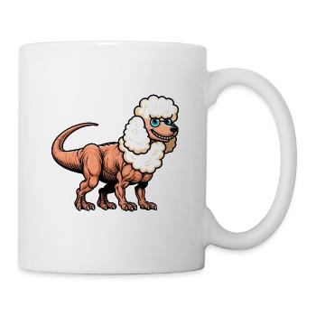 Poodle Dino Fusion: T-Rex with Poodle Teeth - Mug - white - Right
