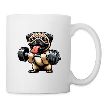 Pug Workout: Dumbbell Training with Fun - Mug - white - Right