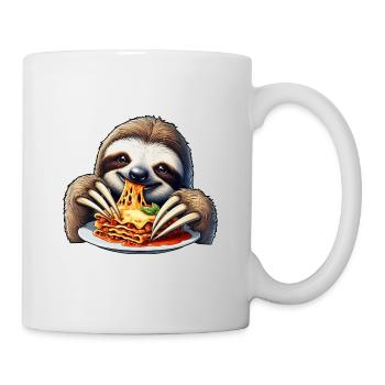 Sloth Loves Lasagna: Cartoon Delight - Mug - white - Right