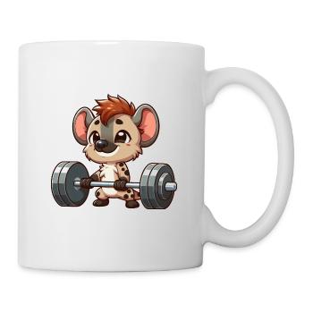 Strong hyena in weightlifting - Mug - white - Right