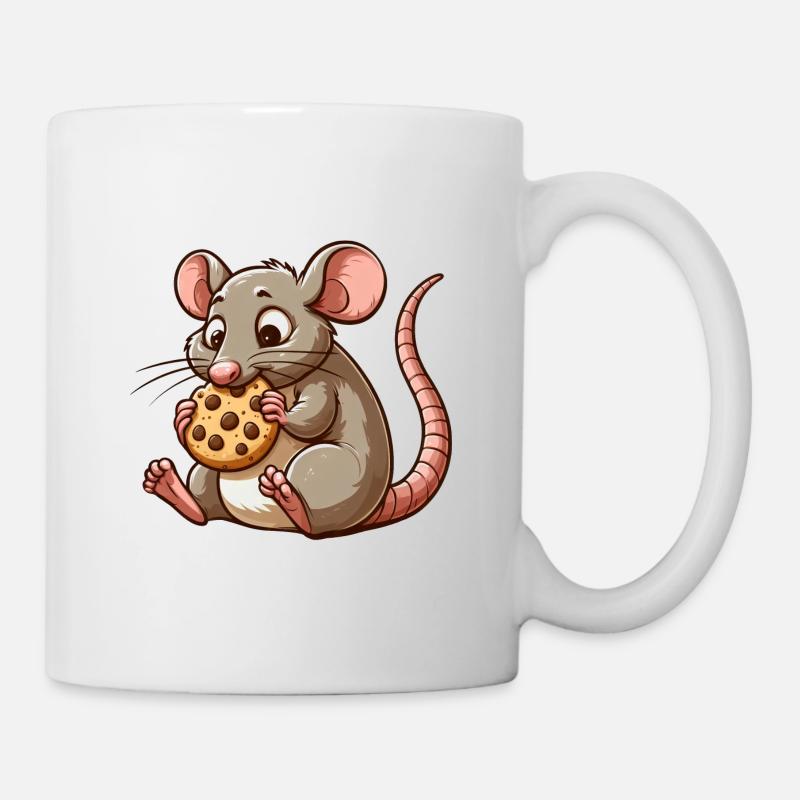 Biscuit mignon à grignoter la souris - Mug blanc - blanc