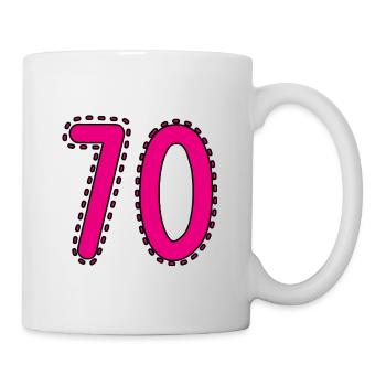 70. 70 YEARS. 70th ANNIVERSARY. 70 YEARS ANNIVERSARY. - Mug - white - Right