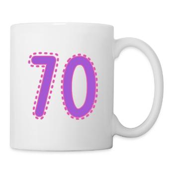 70. 70 YEARS. 70th ANNIVERSARY. 70 YEARS ANNIVERSARY. - Mug - white - Right