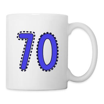 70. 70 ANS. 70e ANNIVERSAIRE. ANNIVERSAIRE 70 ANS. - Mug blanc - blanc - Droite