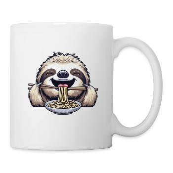 Cute sloth with ramen, noodles and chopsticks - Mug - white - Right