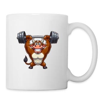 Bull Bull Haltères d’haltères d’haltères - Mug blanc - blanc - Droite
