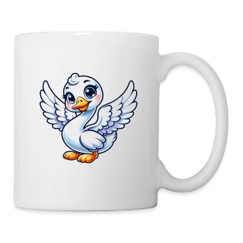 Weißer Schwan Engel mit Flügeln - Tasse - Weiß - Rechts