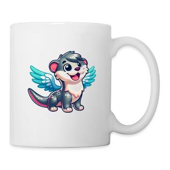 Otter as angel with wings Water rat - Mug - white - Right