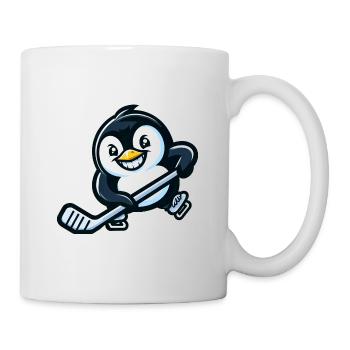 Cooler Pinguin Eishockey - Tasse - Weiß - Rechts