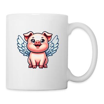 Pig Piggy Sow Angel Wings Cute - Mug - white - Right