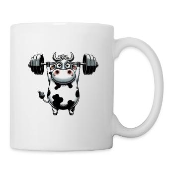 Cow Ox Dumbbell Fitness Weight Lifting - Mug - white - Right