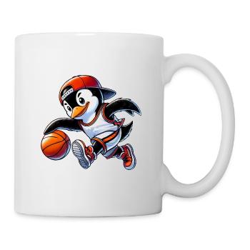 Funny Penguin Basketball Player Comic Cartoon - Mug - white - Right