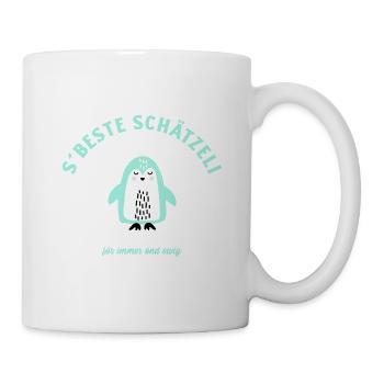 S beste schätzeli för immer ond ewig pingu iisblau - Tasse - Weiß - Rechts