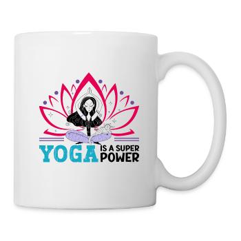 Yoga is a super power - Mug - white - Right