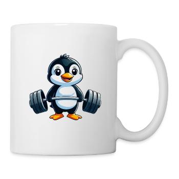 Penguin Haltère Fitness Entraînement Fort - Mug blanc - blanc - Droite