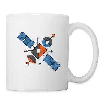 Futuristische Geometrische Satelliten - Tasse - Weiß - Rechts