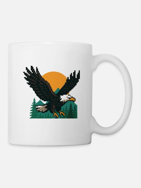 Eagle Pixel – Sunset in the mountains - Mug - white