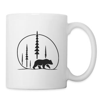 Bear in the forest silhouette nature gift idea friends - Mug - white - Right