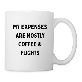 COFFEE & FLIGHTS Kaffee und Flüge - Tasse - Weiß - Rechts