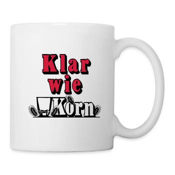 Korn , Party , Weizenkorn ,Klar wie Korn (25) - Tasse - Weiß - Rechts