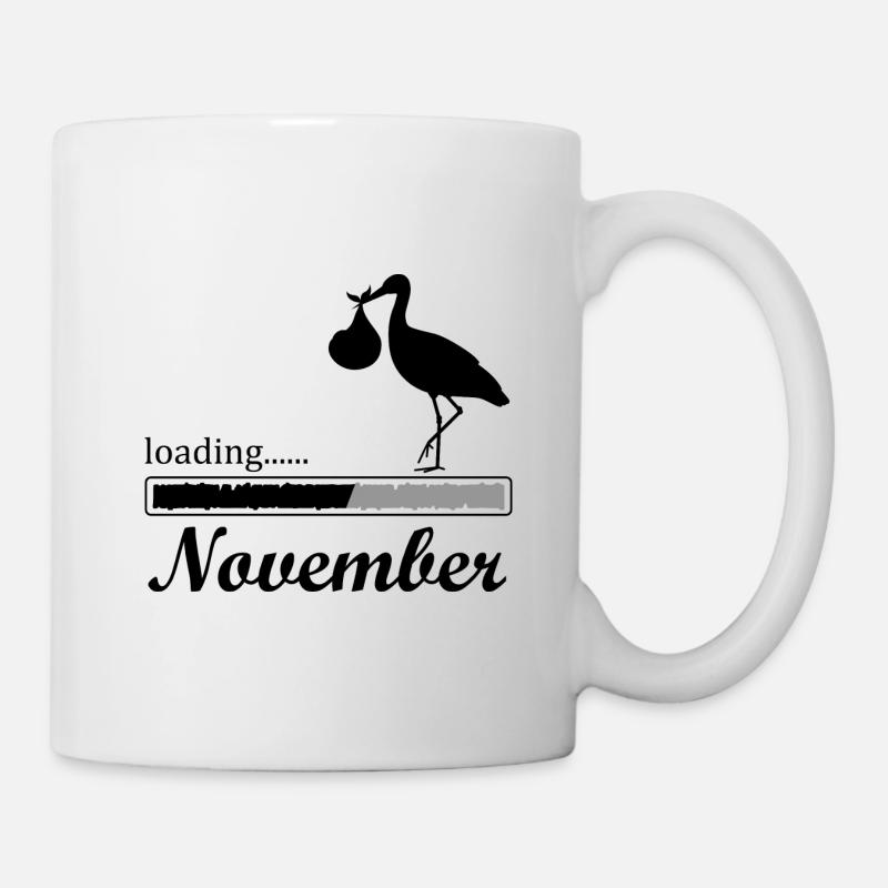 Bébé arrive en novembre grossesse de cigogne - Mug blanc - blanc