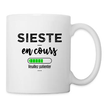 Sieste en cours veulliez patientez - Mug blanc - blanc - Droite
