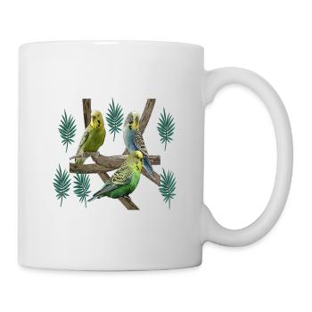 Wellensittich - Tasse - Weiß - Rechts